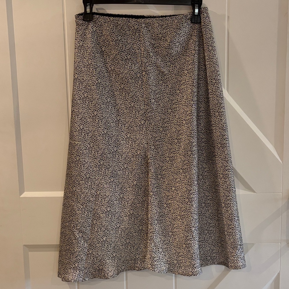Women's Beige and Black Printed A-Line Skirt